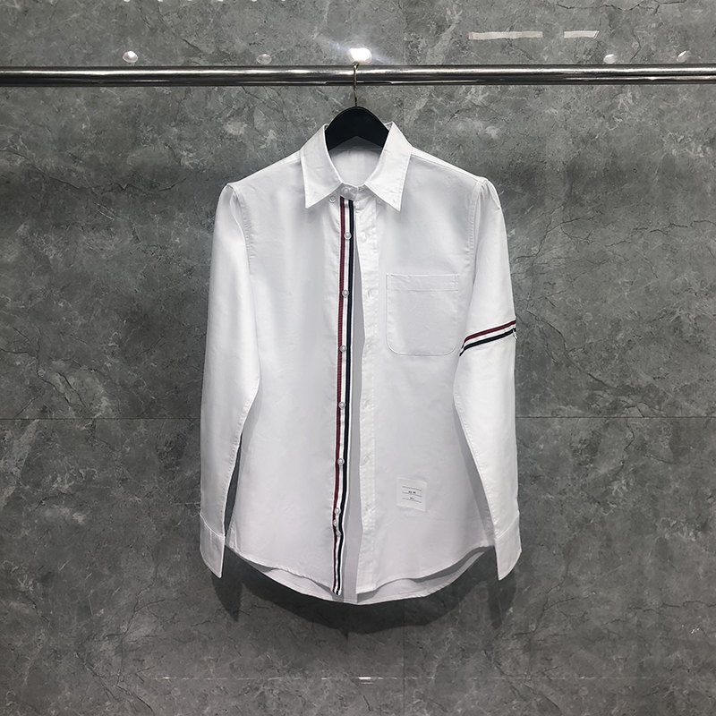 TB长袖刺绣船锚红白蓝衬衫衬衣