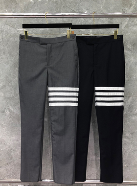tb西裤男潮流韩版长裤男士夏季直筒修身百搭英伦ins灰色休闲裤子
