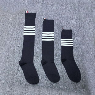 TB红白蓝织带学院风条纹四条杠棉袜中筒袜情侣袜子女长袜2026新款