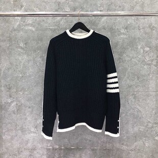 潮流加厚圆领外穿针织衫 厚款 潮 毛衣男东莞品牌代工宽松冬季 TB新款