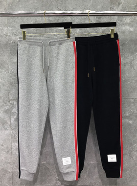 tb卫裤男春季灰色针织长裤宽松休闲流潮束脚收口潮牌韩版运动裤潮