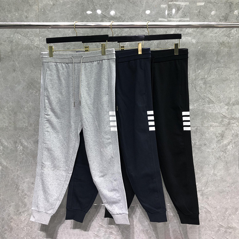 TB美式束脚纯棉卫裤2026新款男女同款侧四杠间条情侣运动男休闲裤