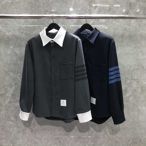 TB长袖夹克衬衫翻领衬衣外套