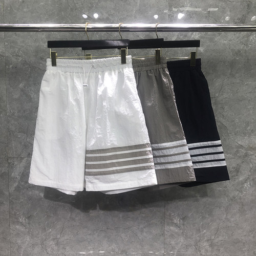 TB沙滩裤男女松紧四杠五分裤薄夏