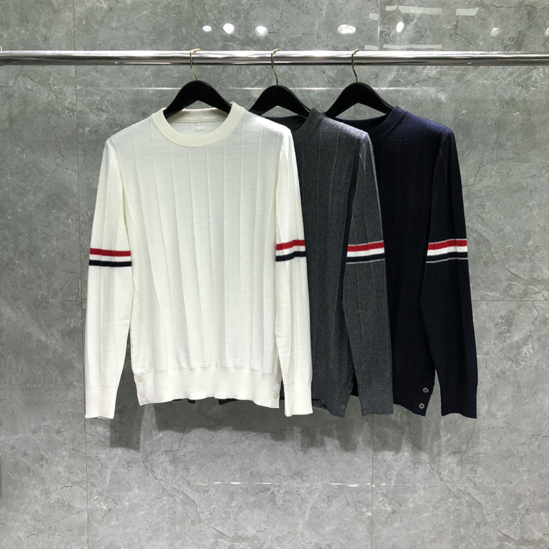 TB男毛衣反底双袖红白蓝套头毛衫