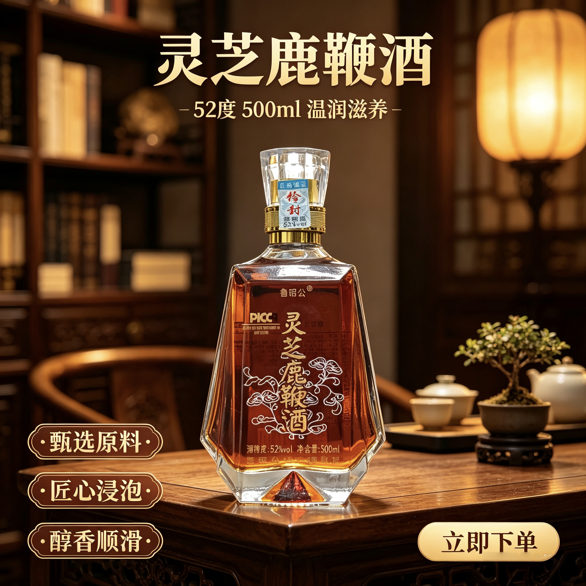鲁昭公灵芝鹿鞭酒补酒中式药酒
