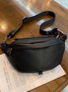 马鞍包软皮胸包2020新款女包时尚百搭腰包多用帆布单肩斜挎包