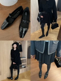 十三行widelia陈姬儿新款春夏平底玛丽珍鞋芭蕾舞鞋尖头单鞋1708