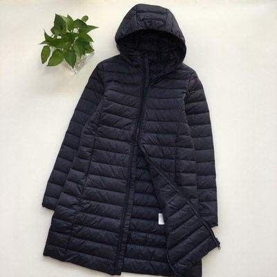 德国单 外贸女装年羽绒棉棉服轻薄款中长款纯色休闲棉袄棉衣外套