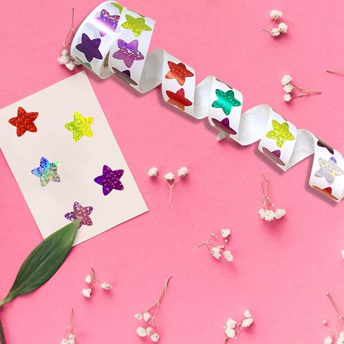 500Colorful Star Stickers for Kids Reward School Classroom