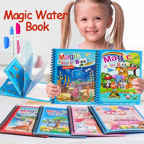 Kids Montessori Toys Reusable Coloring Book Magic Water Draw
