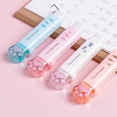 Cute Press Eraser Stationery Cat Paw Rubber For Kids School