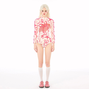 绝美泳装 连体防晒长袖 冲浪服 高颜值泳衣女高级感2026新款 假面猫