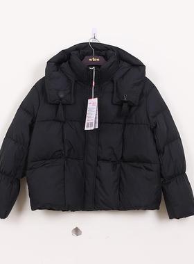 鸭鸭羽绒服商场同款女2024年秋冬新款短连帽面包服韩YA4B603078P