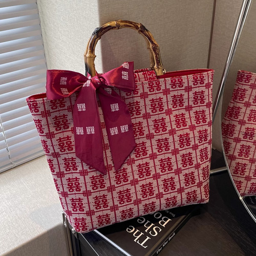 洋气丝巾手提婚包大包包女式