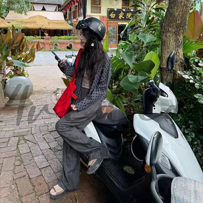 4video休闲外套开衫波点秋冬显瘦