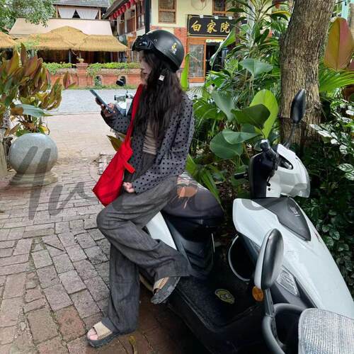 4video休闲外套开衫波点秋冬显瘦