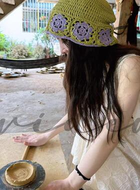 4video自制黑白两色立体刺绣精美重工森系宽松无袖背心吊带连衣裙