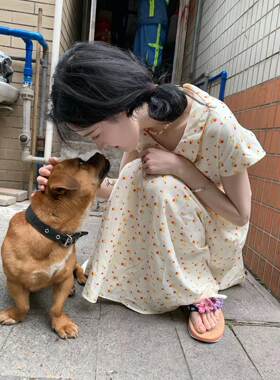 可爱连衣裙纯棉碎花短袖小个子