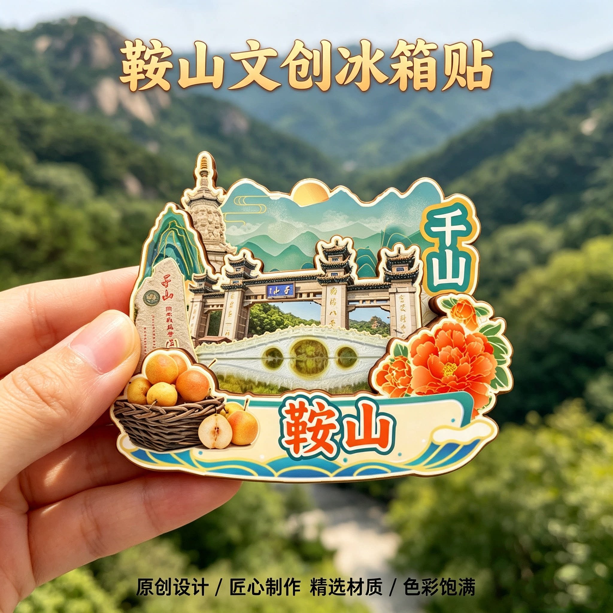 辽宁鞍山木质磁吸冰箱贴纪念品