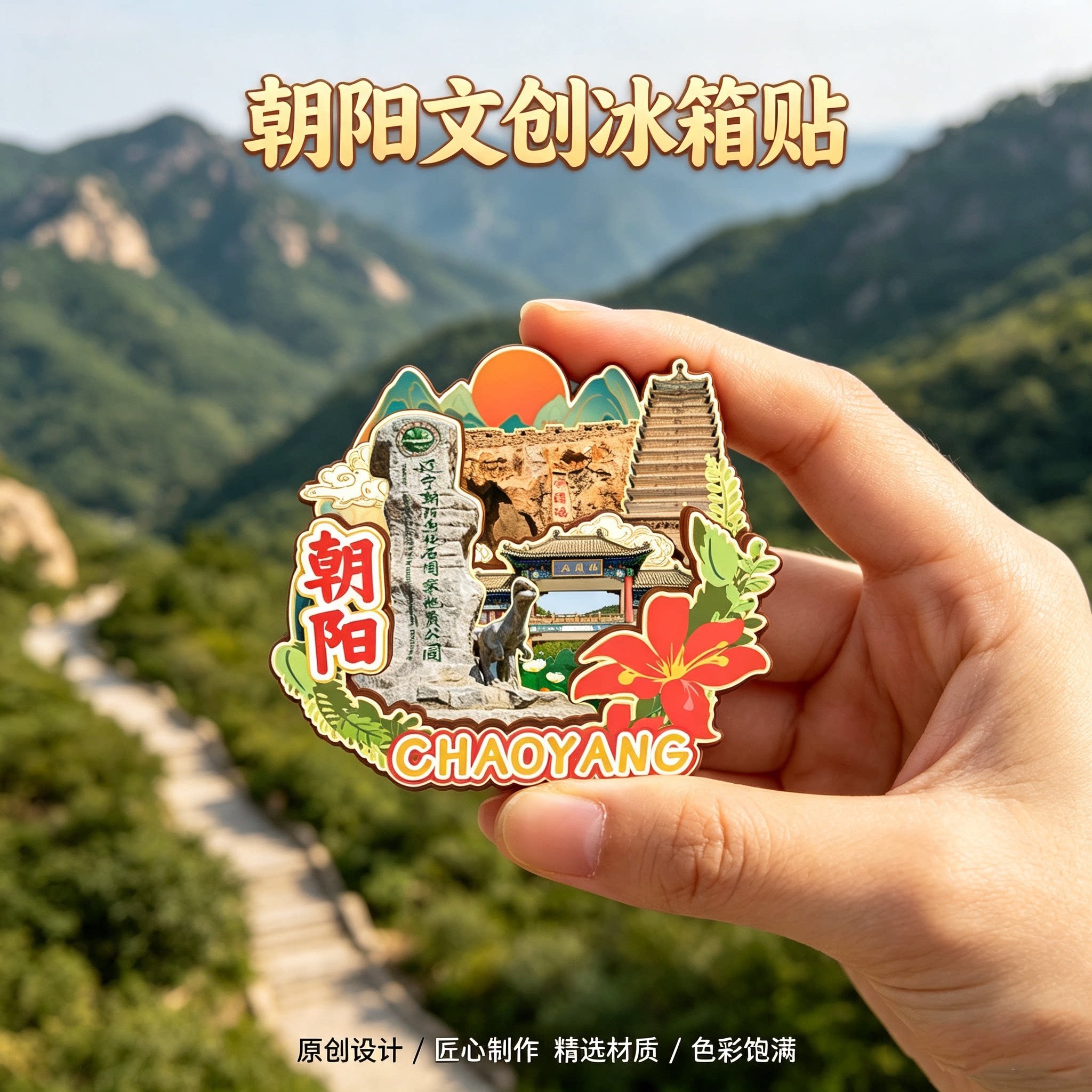 辽宁朝阳木质磁吸冰箱贴纪念品