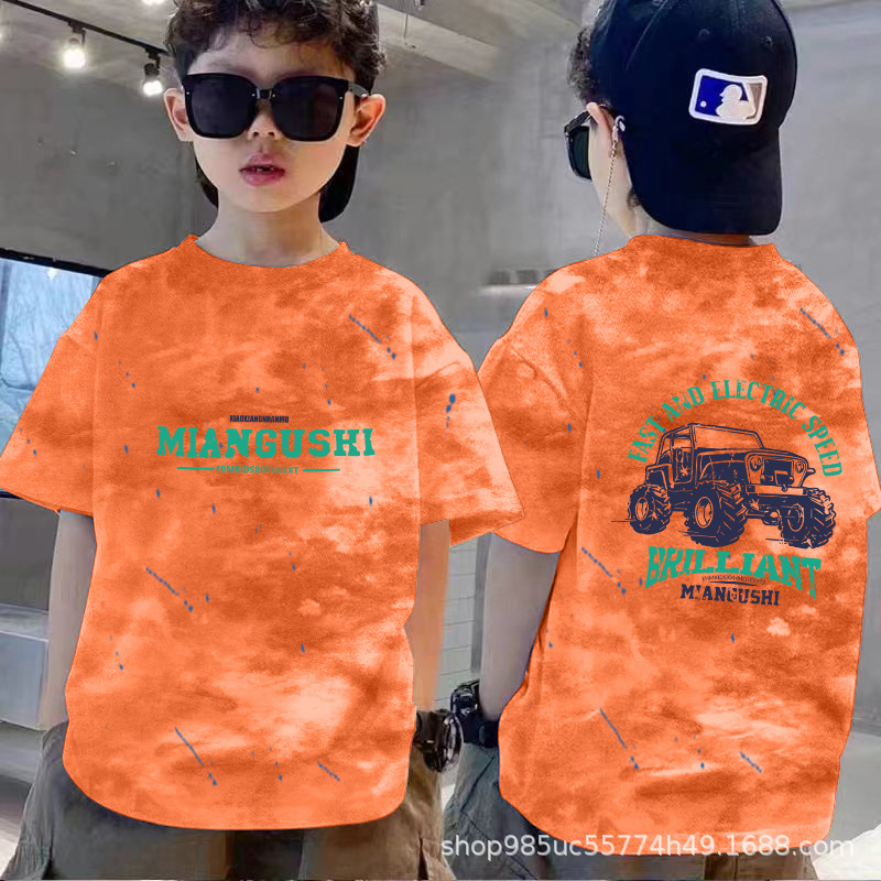 男童夏装短袖t恤半袖2025新款儿童装青少年体恤衫夏季卡通上衣潮