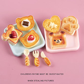 仿真迷你可爱卡通吐司面包模型摆件儿童过家家玩具微缩食玩桌面