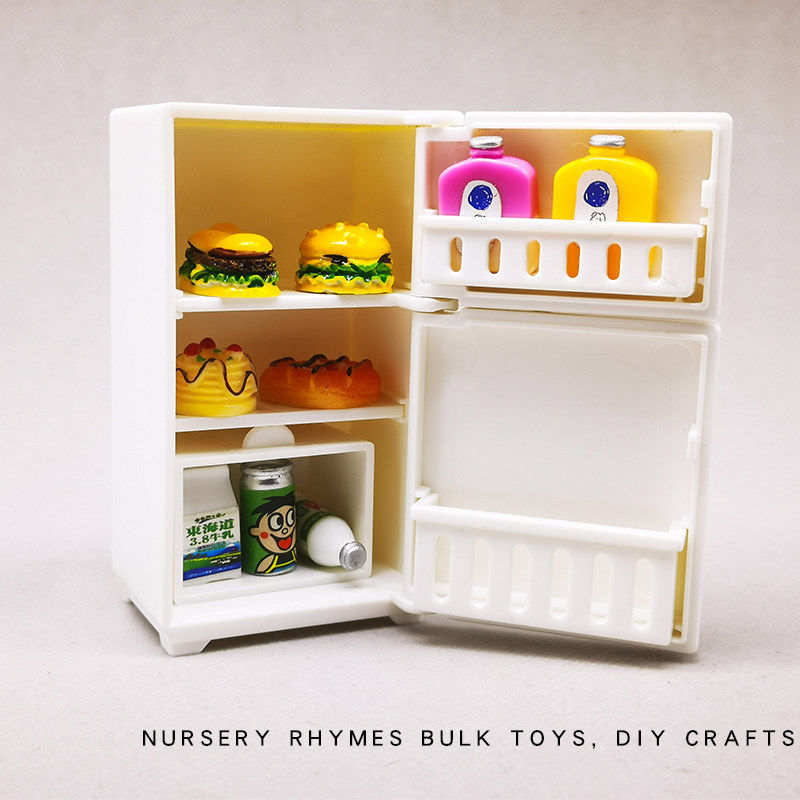 仿真迷你冰箱食玩娃娃屋家具配件 diy手工制作儿童过家家玩具玩具
