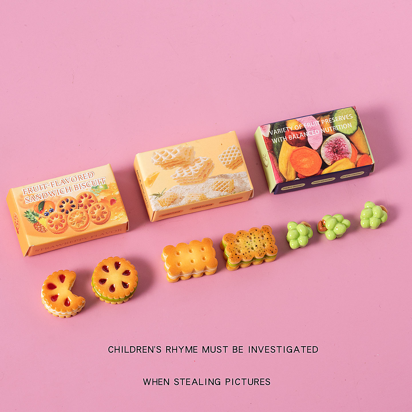 儿童仿真食玩饼干蛋糕水果箱子过家家玩具ob11零食盒儿童超市摆件