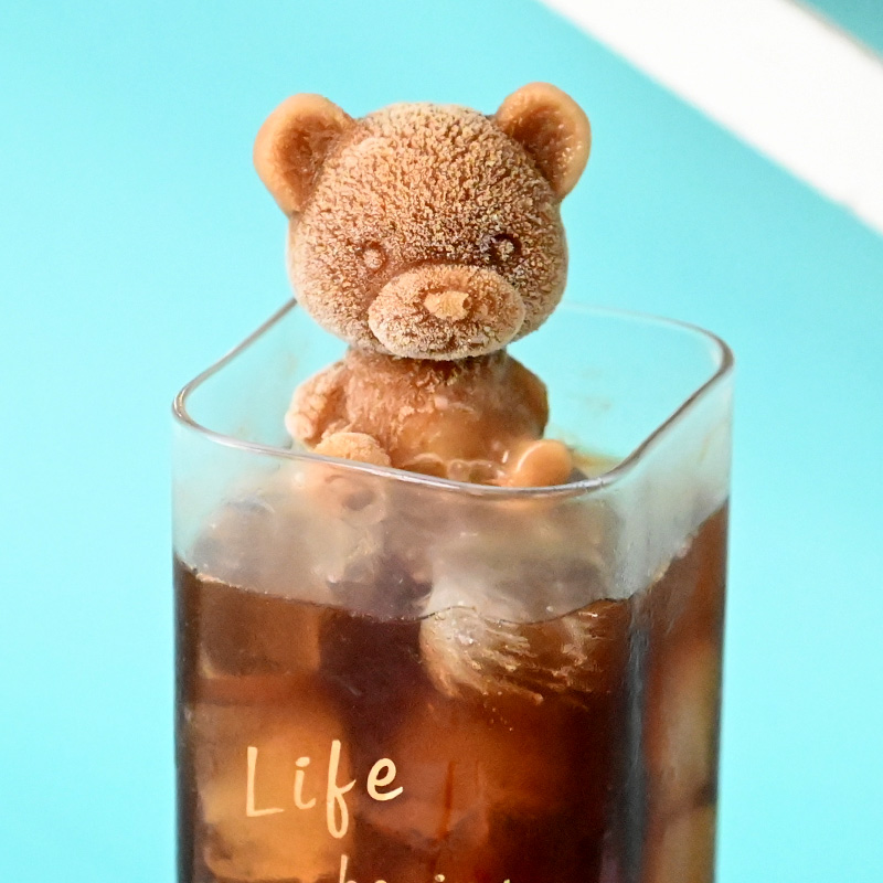 网红小熊冰块模具抖音同款咖啡饮料奶茶立体小熊冰格硅胶创意模具