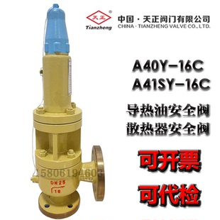 16C耐高温 A41SY 天正安全阀高温导热油带散热器安全阀A40Y 16C