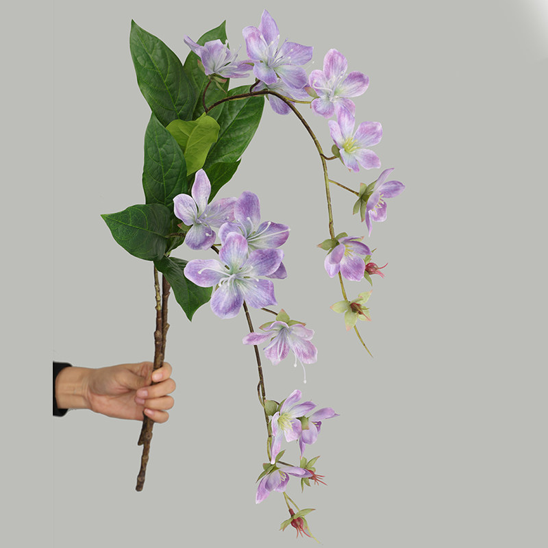 直播间热销仿真假花3D打印垂丝茉莉 客厅家居摆放仿真绢花海棠花