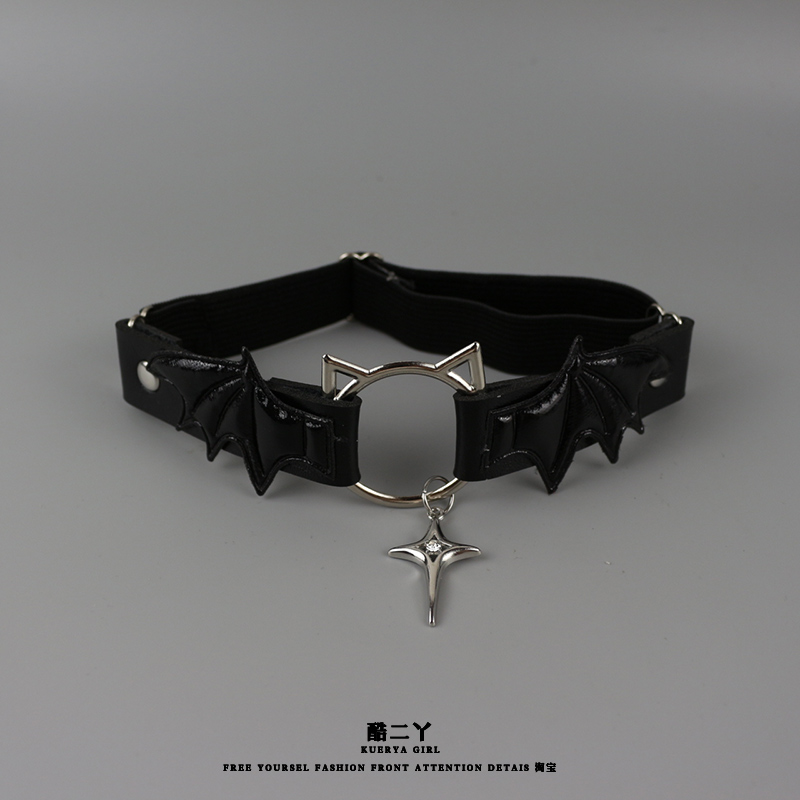 轻亚辣妹甜酷十字架腿环项圈腿链