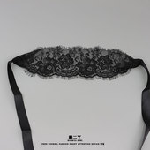 酷二丫纯欲性感黑色蕾丝边眼罩禁欲系面纱遮光睡眠氛围感蒙眼布条