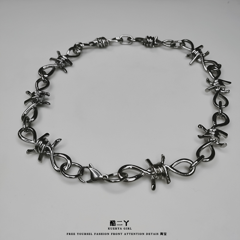 辣妹荆棘项链男生颈链女锁骨链潮