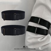 口固定扣女 子袖 酷二丫松紧手臂绑带衬衫 臂环手链男固定收紧神器袖