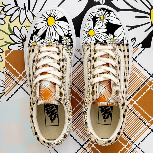 VANS雏菊腰果花拼接低帮