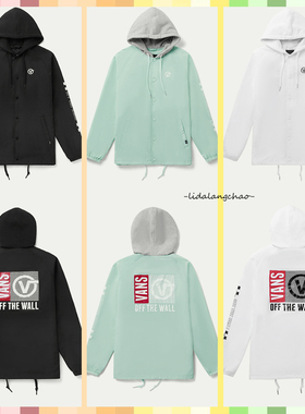 Vans LOGO印花 男女黑白绿色印花夹克 VN0A489TBLK/89TWHT/89TV60