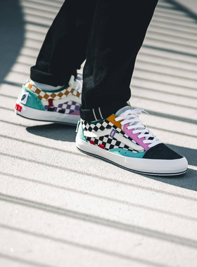 Vans解构 Vault Old Skool CAP OG 彩色低帮休闲板鞋 VN0A45K1VZV