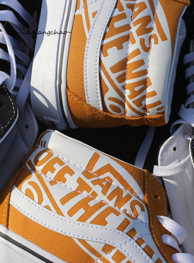 VANS女鞋经典SK8-Mid 大LOGO黄色中帮范斯滑板鞋 VN0A391FTY7 35