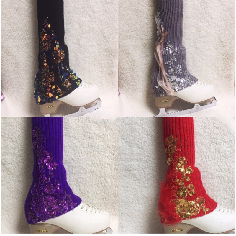 HANYU YUZURU FIGURE SKATING SHIN SOCK COVER ICE SKATE COVER SKATING WARM SOCK SET COSTEN ORIGIN WEAR OUTSIDE