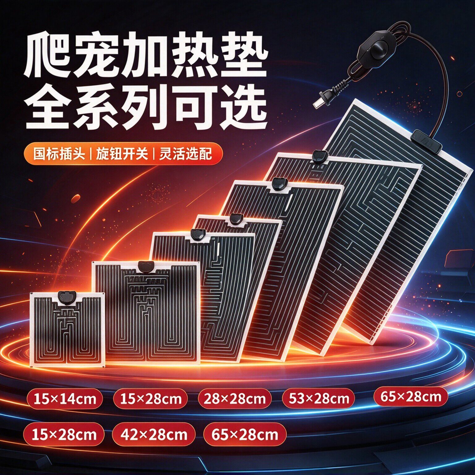 爬宠温控10档可调加热垫