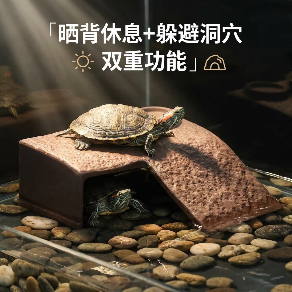 陶瓷乌龟缸晒背爬台躲避休息