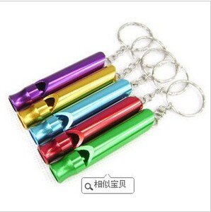 大号铝口哨/救生哨/求生哨/铝合金哨子/小快挂/钥匙扣链条 户外