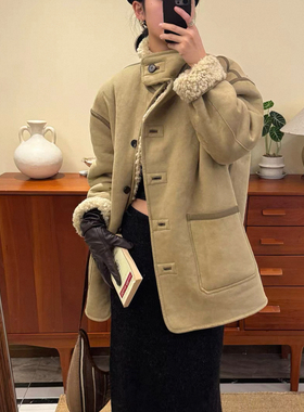 Rand 高品质 25冬新 泰迪绒感正反两穿宽松落肩袖立领仿皮草外套