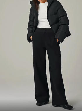 alright 高品质布料100还原 宽松直筒抽绳罗纹自然腰头弯刀卫裤