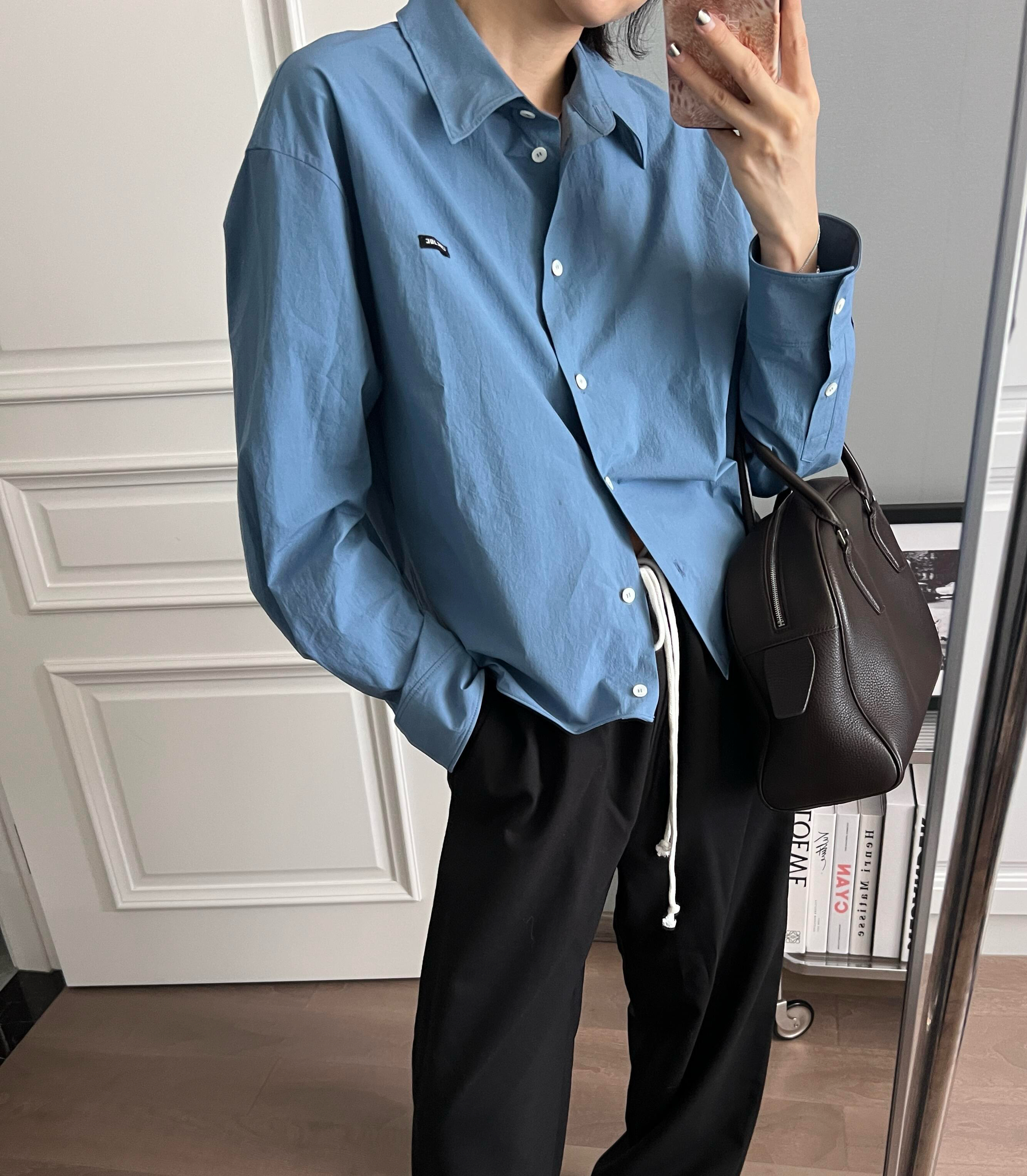 CHIC 定染日本近江晒全棉/匹马棉/格纹随性可DIY鱼骨边衬衫夹克