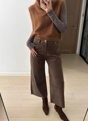 UNI/强推百搭秋冬复古进口高弹力细腻灯芯绒毛边剪裁休闲裤CA
