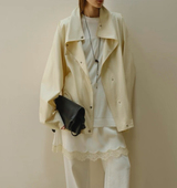 挺阔A型风衣 极简垂荡立领蝙蝠袖 CHIC 轻薄油蜡感高密全棉府绸