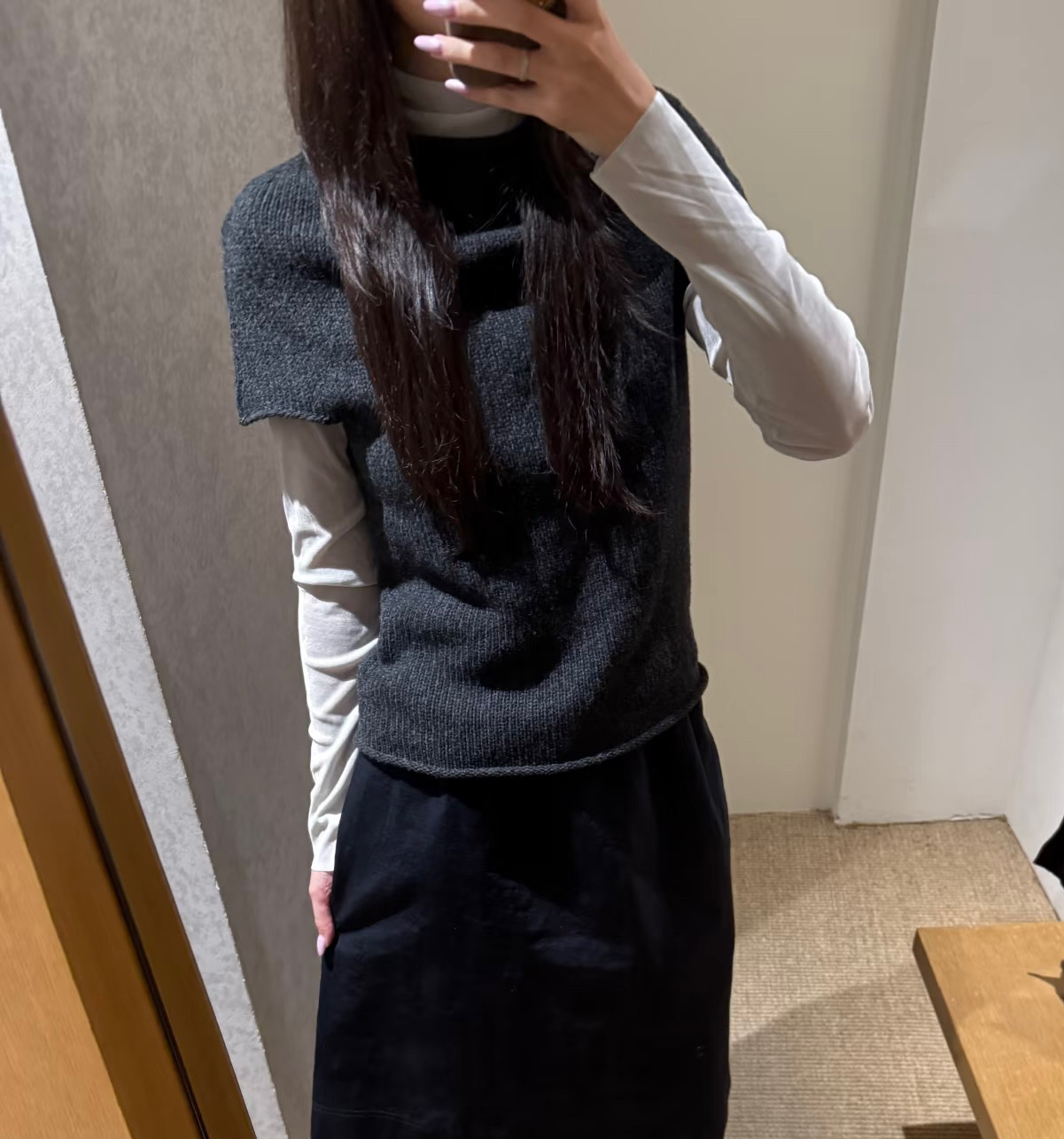 jaja澳洲绵羊毛小高领粗棒几何上衣